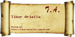Tibor Ariella névjegykártya
